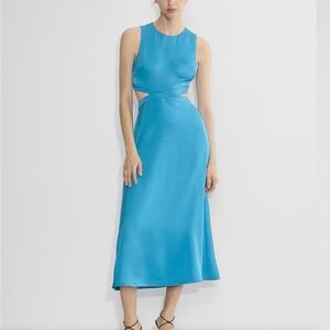 Babaton Bright Turquoise Cutout Sleeveless Midi Dress